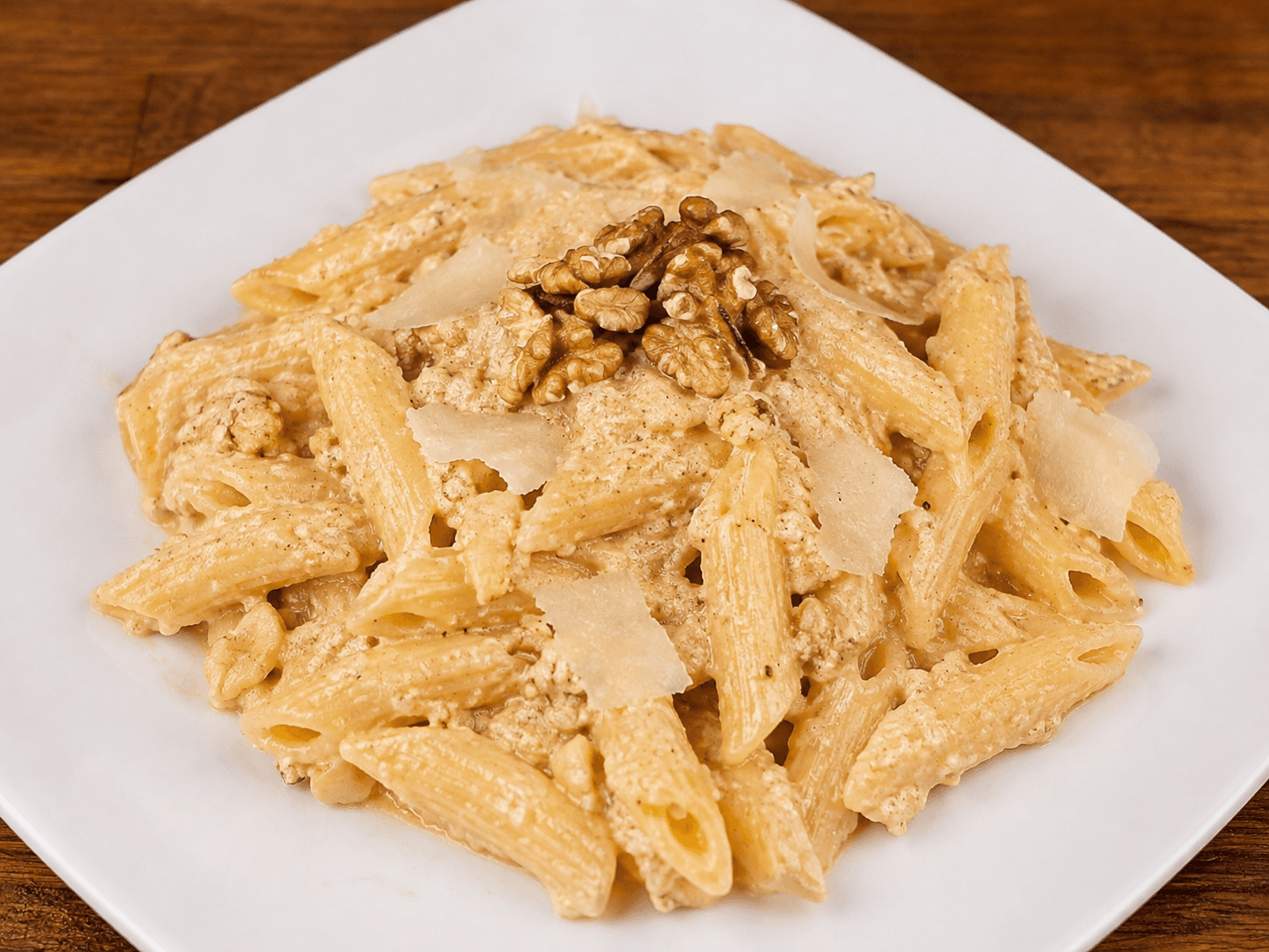 Fusilli with ricotta and walnut pesto